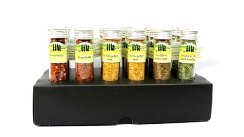 Krydderidisplay m. 18 glas